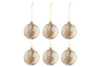 Box Of 6 Christmas Baubles Marble