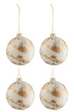 Box Of 4 Christmas Baubles Marble