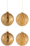 Box Of 4 Christmas Baubles 2+2