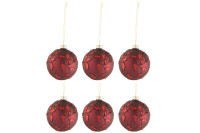 Box Of 6 Christmas Baubles Leaves