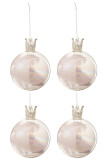 Box Of 4 Christmas Baubles Crown