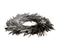 Wreath Deco Loose Feathers Silver