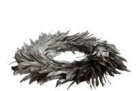 Wreath Deco Loose Feathers Silver
