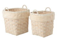 Set Of 2 Baskets Round With