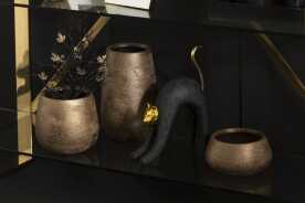 Vase Irregular Rough Ceramic Gold