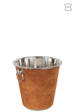 Ice Bucket Round Leather Cognac