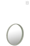 Specchio Rotondo Pelle Verde Small