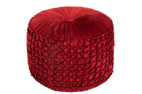 Pouf Viva Rond Polyester Rouge