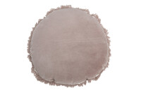 Coussin Rond Velours Coton/Lin