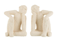 Set Of 2 Bookend Sitting Cement