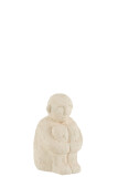 Figure Sitting Cement White Small