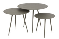 Set De 3 Table Gigogne Metal Vert