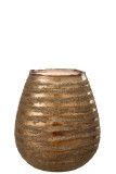 Tealight Holder Stripe Round Glass