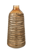 Vase High Stripe Round Glass Brown
