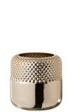 Vase Round Motive Glass Gold Small