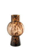 Vase Ball Dot Brown Glass Medium
