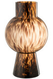 Vase Ball Dot Brown Glass Large