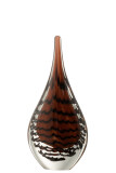 Paperweight Drop Glass Brown Small