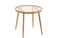 Side Table Round Metal/Glass