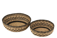 Set Of 2 Basket Low Seagrass