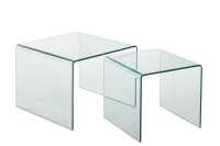 Set 2 Tavolini Vetro Trasparente