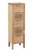 Closet High 5 Drawers Wood/Rattan