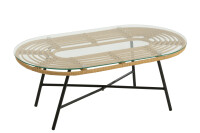 Table Low Oval Outdoors Met/Glass