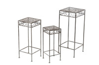 Set 3 Tavolini Da Giardino Metallo