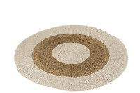 Rug Round Seagrass White/Natural