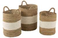 Set Of 3 Baskets Seagrass