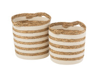 Set Of 2 Baskets Striped