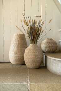 Vase Lang Dekorativ Seegras/Bambus