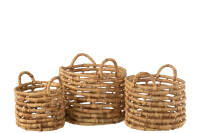 Set Of 3 Baskets Open Round Water