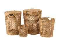 Set Of 4 Baskets + Lid Water