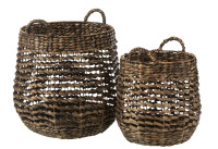 Set Of 2 Baskets Water Hyacinth