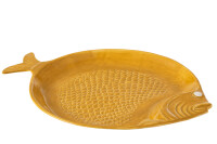 Plate Fish Ceramic Ochre Large