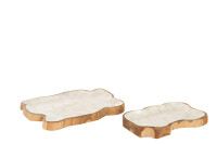 Set Of 2 Trays Noa Teak Wood