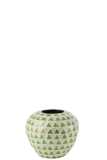 Vase Nuye Ball Shells/Bamboo Green