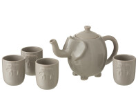 Box Teapot + 4 Cups Elephant