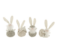 Rabbit With Egg Poly White/Grey