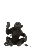 Lamp Monkey Sitting Poly Black