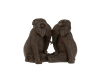 Couple Elephant Poly Dark Brown