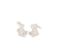 Rabbit Sitting Ceramic White Small