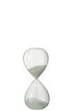 Hourglass Deco Glass/Sand White