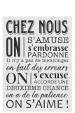 Placard Text French Chez Nous
