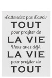 Placard Text French Vie Metal