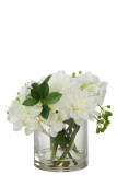 Dahlia Hydrangea In Vase Plastic