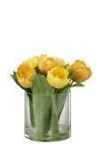 Tulips In Vase Round Plastic Glass