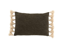 Cushion Rectangle Pompom Cotton