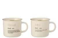 Mug Message Love Friend Ceramic